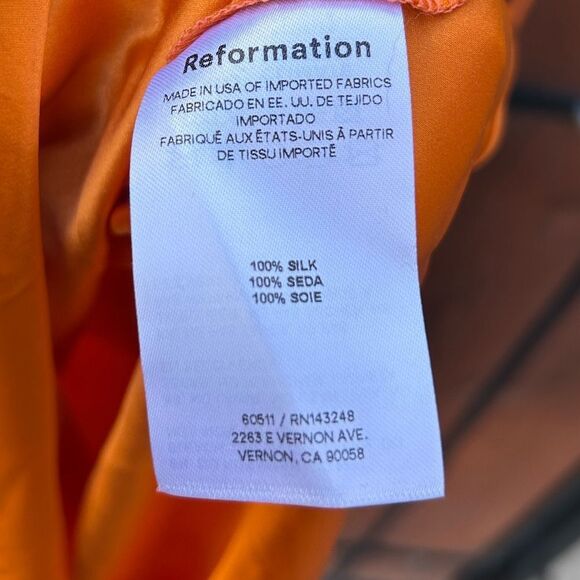 NWT Reformation Vivi Maxi Silk Cut Out Dress Citrus Orange Size 4 - Picture 11 of 11